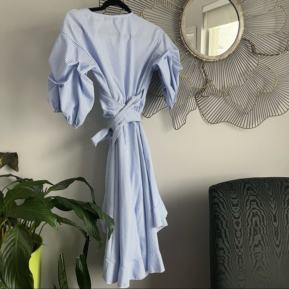 Stunning blue and white striped high low summer dress beach dress yacht dress - Picture 8 of 11